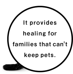 It provides healing for families that can't keep pets.